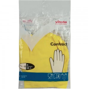 Хозяйственные перчатки VILEDA размер L, желтые, 101018 602149