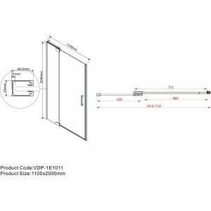 Душевая дверь VINCEA Extra VDP-1E1011CLB