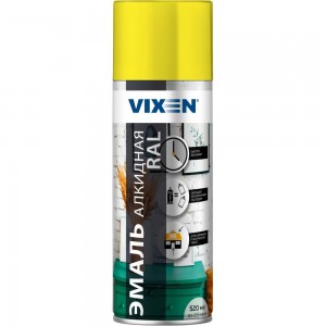 Универсальная эмаль VIXEN VX-11018 желтая RAL 1018, аэрозоль, 520 мл 47784