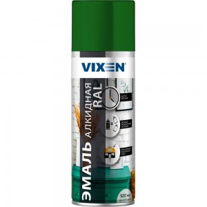 Универсальная эмаль VIXEN VX-16002 темно-зеленая RAL 6002 аэрозоль, 520 мл 47795