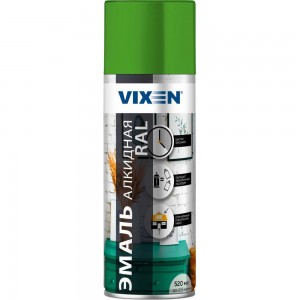 Универсальная эмаль Vixen светло-зеленая RAL 6018 аэрозоль 520 мл VX-16018