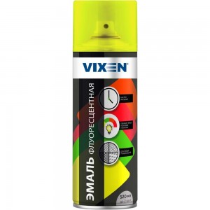 Флуоресцентная эмаль Vixen желтый флуоресцентный, аэрозоль 520 мл VX-54004