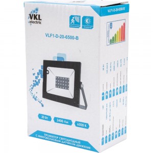 Прожектор VKL electric LED с датчиком движения 20W VLF1-D-20-6500-B 6500К 1800Лм 220V IP65 1013401