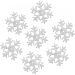 Декоративное украшение Волна веселья Снежинки Пушинки, 7.5 см, белый, 10 шт 6230832