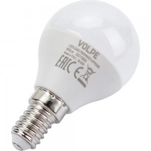 Светодиодная лампа Volpe. Форма шар, матовая. Серия Norma LED-G45-7W/WW/E14/FR/NR UL-00003820