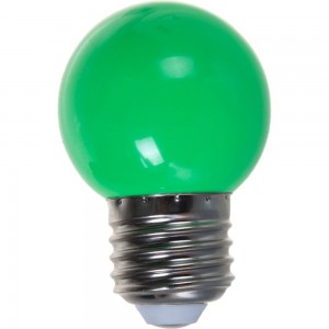 Декоративная светодиодная лампа Volpe LED-G45-1W/GREEN/E27/FR/С UL-00005648