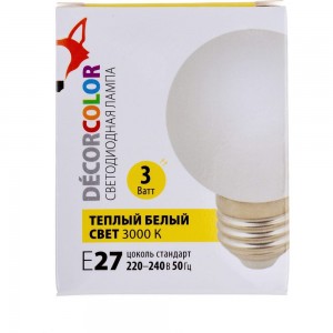 Светодиодная декоративная лампа Volpe LED-G60-3W/3000K/E27/FR/С UL-00006955