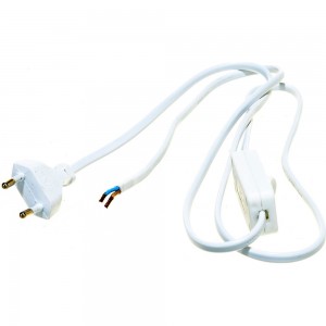 Белый сетевой кабель с плоской вилкой Volsten S-LRBK, 9350
