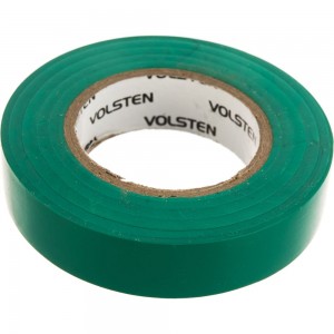 Изолента Volsten V02-7G-13х15-20 0,13х15 мм, зеленая, 20 метров 9793