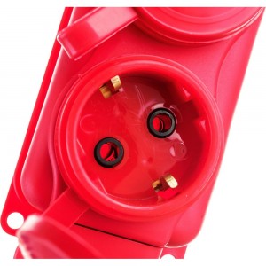 Штепсельная колодка Volsten Sb1-M3Z Red IP54 3 мест красная с заземлением модель РП 16-334 14439