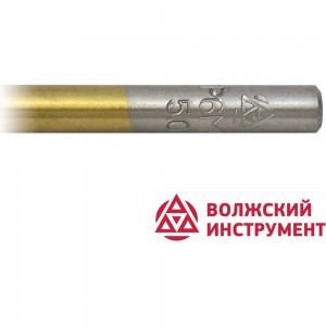 Сверло по металлу ц/х средняя серия с покрытием нитридом титана (5 мм; Р6М5-TiN; А) Волжский Инструмент 161754