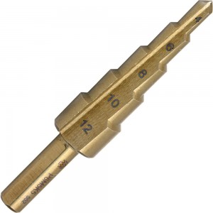 Сверло ступенчатое 4-12 мм, 5 ступеней, Р6М5К5 Волжский Инструмент 5036001