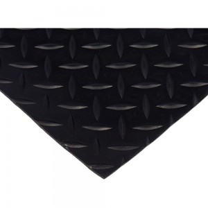Рифленый коврик-дорожка VORTEX ПВХ 2мм 0,9x10м, против скольжения, черный 22334