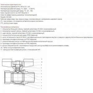 Кран шаровой VRT 1 1/2 вн/нар рукоятка 529598