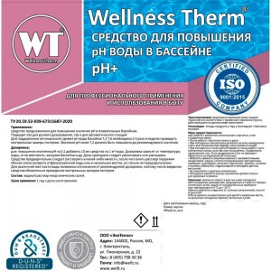 Средство для повышения PH воды в бассейне Wellness Therm PH + 5 литров 312712