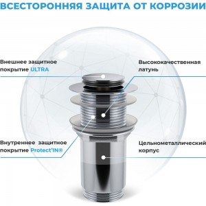 Донный клапан для раковины Wellsee Drainage System 182134000