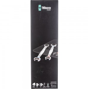 Набор двусторонних рожковых и комбинированных ключей с трещоткой Wera, 6 предметов, WE-020022