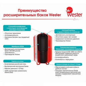 Мембранный бак для водоснабжения WAV 8 Wester 0141020