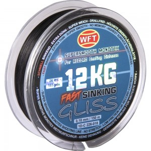 Плетеная леска WFT KG GLISS SINKING Black 150/018 1D-C-226-018