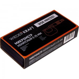 Микрометр WIEDERKRAFT нониусный, 0-25 мм, 0.01 мм WDK-MM2501