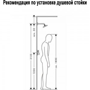 Душевая стойка со смесителем, квадратным тропическим душем и лейкой WISENT W3506А