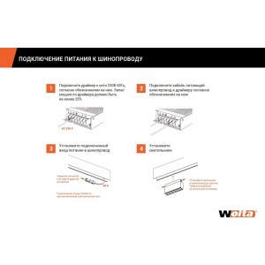 Однофазный магнитный шинопровод Wolta, 2м черный WML-TR2/01B