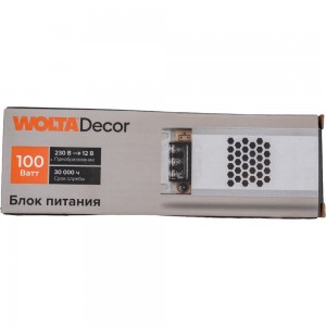 Блок питания Wolta Decor для светодиодной ленты 100Вт 12В IP20 WLD-100W/01-12V