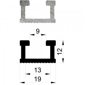 Профиль алюминиевый T-track (2 м; 19x12 мм) WOODWORK TR19.200