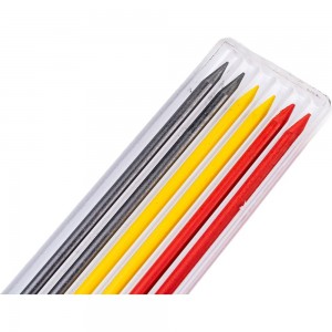 Графитовые грифели для карандаша WOODWORK d2,8 мм, красный, жёлтый, черный по 2 шт., 6 шт. в наборе RIF-28C