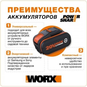 Аккумуляторный триммер WORX 1х1.5 Ач и ЗУ WG157E