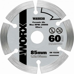 Пильный диск алмазный 85x1.2x15 мм WORX WA5038