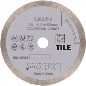 Алмазный пильный диск 76х1.6х10 мм WORX WA6075