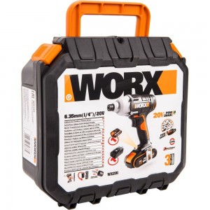 Ударный аккумуляторный винтоверт WORX 20 В, 1х2Ач, кейс WX291