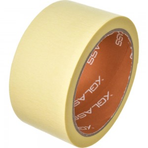 Малярная клейкая лента для наружных работ X-Glass УФ-стойкая, 100С, жёлтая, 50 мм, 25 м, крепированная УТ0008126