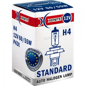 Автомобильная лампа XENITE STANDARD H4, P43t, 1 шт. 1007013