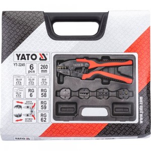 Пассатижи для обжима и зачистки проводов в на��оре YATO 6 предметов (пластиковый кейс) YT-2245