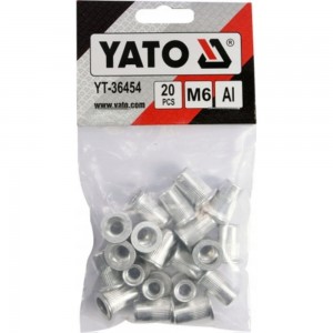 Алюминиевые резьбовые заклепки YATO М6 20 шт. YT-36454