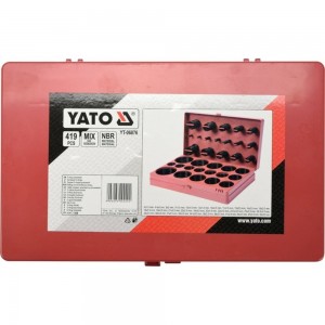 Набор резиновых прокладок YATO 419 шт., пластиковый кейс YT-06876