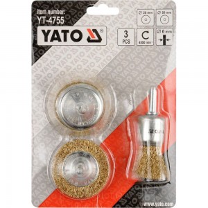 Набор круглых металлических щёток 3 шт YATO YT-4755