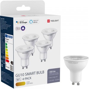 Умная лампочка YEELIGHT GU10, Smart bulb W1Dimmable - упаковка 4 штуки YGYC0120005WTEU
