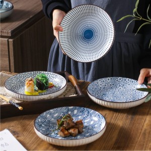 Набор тарелок ZDK Kitchen, Japanese Collection, 4 шт, цвет голубой, 17,5 см 371594