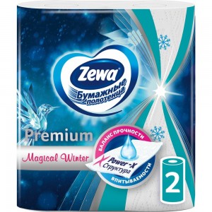 Бумажные бытовые полотенца ZEWA Premium Decor 2-х слойные, 2 рулона, 2x14 м 144122 114754