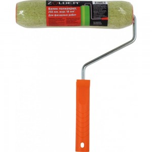 Валик ZOLDER полиакрил, фасадный, зеленый, 250 мм, с ручкой, 8 мм, ядро 40 мм, ворс 18 мм, 50 Z-25018G