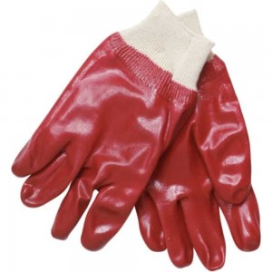 Хлопчатобумажные перчатки ZOLDER, полный облив ПВХ, с манжетой на резинке, размер 10, PVC003