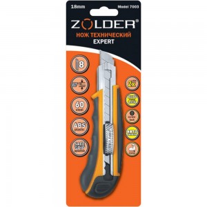 Технический нож ZOLDER Expert с самозарядными лезвиями, 18 мм, 8 лезвий 7003