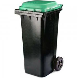 Бак ЗПИ «Альтернатива» для мусора 120л на колесахчерно-зеленый М4603