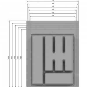 Лоток для столовых приборов ЗПИ «Альтернатива» Универсал серый М8535